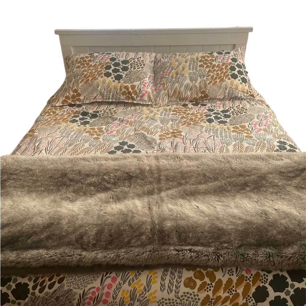 Luxury Collection Amari Faux Fur Lined Blanket soft throw 50” * 60” gray - Picture 2 of 7